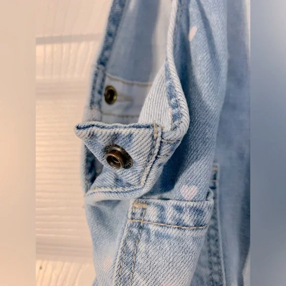 Oshkosh 12 month bleached heart baby overalls with heart pocket - Picture 5 of 5